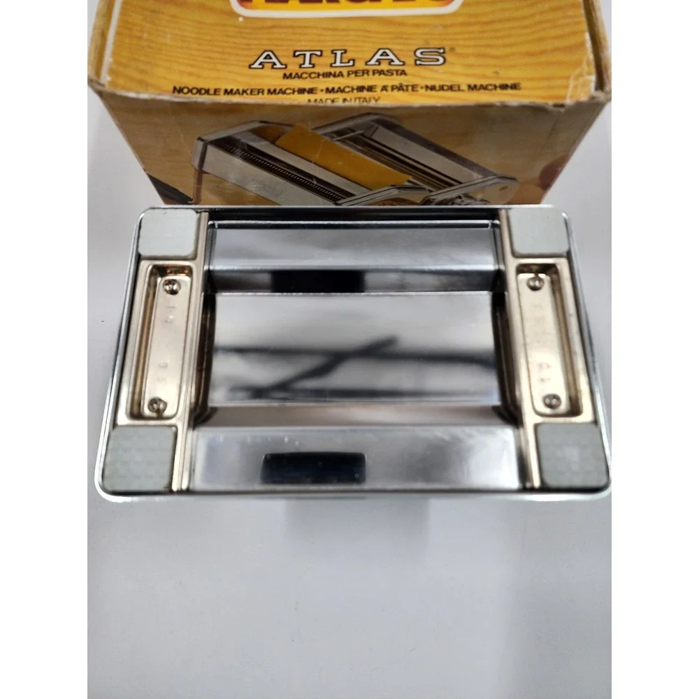 Marcato Atlas 150 Deluxe Manual Pasta Maker Machine Made in Italy Chrome Silver